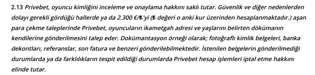 privebet belge istiyor mu